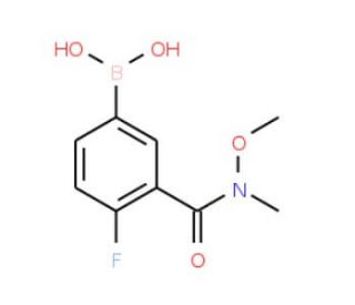 4-Fluoro-3-[(N-methoxy-N-methyl)carbamoyl]benzeneboronic acid (CAS 874290-69-4) - chemical structure image