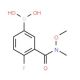 4-Fluoro-3-[(N-methoxy-N-methyl)carbamoyl]benzeneboronic acid (CAS 874290-69-4) - chemical structure image