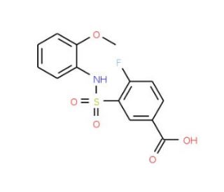 4-Fluoro-3-(2-methoxy-phenylsulfamoyl)-benzoic acid - chemical structure image