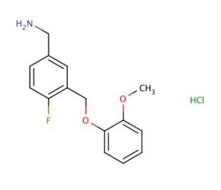 [4-fluoro-3-(2-methoxyphenoxymethyl)phenyl]methanamine hydrochloride - chemical structure image