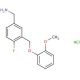 [4-fluoro-3-(2-methoxyphenoxymethyl)phenyl]methanamine hydrochloride - chemical structure image