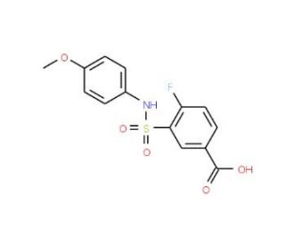 4-Fluoro-3-(4-methoxy-phenylsulfamoyl)-benzoic acid - chemical structure image