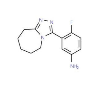 4-fluoro-3-(6,7,8,9-tetrahydro-5H-[1,2,4]triazolo[4,3-a]azepin-3-yl)aniline - chemical structure image