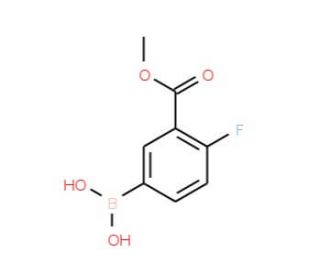 4-Fluoro-3-(methoxycarbonyl)benzeneboronic acid (CAS 874219-35-9) - chemical structure image