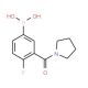 4-Fluoro-3-(pyrrolidin-1-ylcarbonyl)benzeneboronic acid (CAS 874219-31-5) - chemical structure image