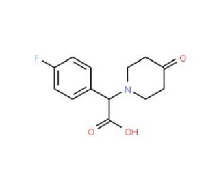 (4-Fluoro-phenyl)-(4-oxo-piperidin-1-yl)-acetic acid (CAS 886363-63-9) - chemical structure image