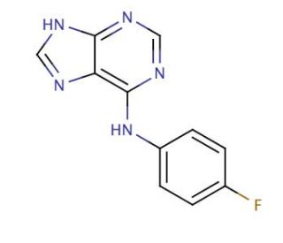 (4-Fluorophenyl)(9H-purin-6-yl)amine (CAS 73663-95-3) - chemical structure image