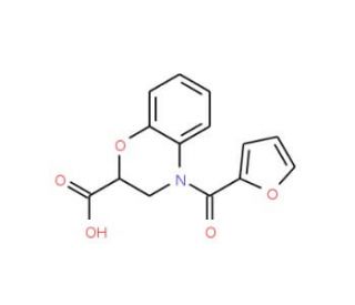 4-(furan-2-ylcarbonyl)-3,4-dihydro-2H-1,4-benzoxazine-2-carboxylic acid - chemical structure image