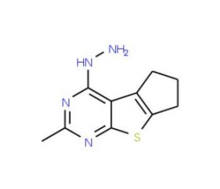 4-hydrazino-2-methyl-6,7-dihydro-5H-cyclopenta[4,5]thieno[2,3-d]pyrimidine - chemical structure image