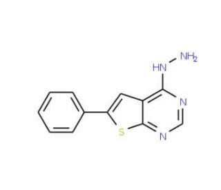 4-hydrazino-6-phenylthieno[2,3-d]pyrimidine (CAS 35970-80-0) - chemical structure image