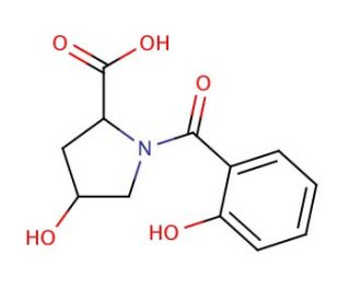 4-hydroxy-1-(2-hydroxybenzoyl)pyrrolidine-2-carboxylic acid - chemical structure image