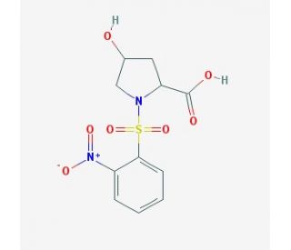 4-Hydroxy-1-(2-nitro-benzenesulfonyl)-pyrrolidine-2-carboxylic acid - chemical structure image