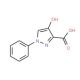 4-hydroxy-1-phenyl-1H-pyrazole-3-carboxylic acid - chemical structure image