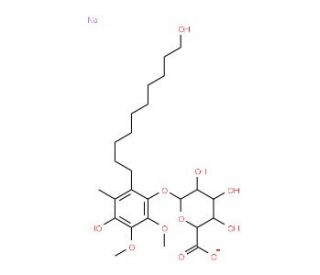 4-Hydroxy-2-(10-hydroxydecyl)-5,6-dimethoxy-3-methylphenyl &beta;-D-Glucuronide Monosodium Salt (CAS 153010-32-3) - chemical struc