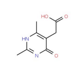 (4-Hydroxy-2,6-dimethyl-pyrimidin-5-yl)-acetic acid (CAS 5536-40-3) - chemical structure image
