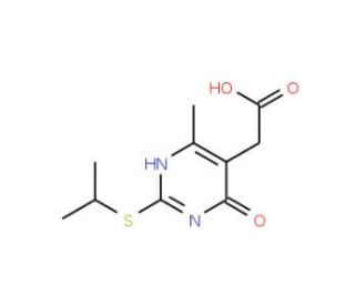 (4-Hydroxy-2-isopropylsulfanyl-6-methyl-pyrimidin-5-yl)-acetic acid - chemical structure image