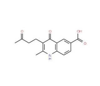 4-Hydroxy-2-methyl-3-(3-oxo-butyl)-quinoline-6-carboxylic acid - chemical structure image