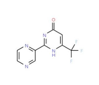 4-Hydroxy-2-pyrazin-2-yl-6-(trifluoromethyl)pyrimidine - chemical structure image