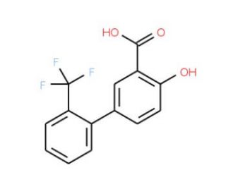 4-Hydroxy-2&prime;-trifluoromethyl-[1,1&prime;-biphenyl]-3-carboxylic acid - chemical structure image