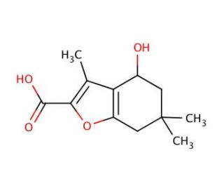 4-Hydroxy-3,6,6-trimethyl-4,5,6,7-tetrahydro-benzofuran-2-carboxylic acid - chemical structure image