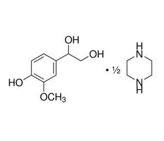 4-Hydroxy-3-methoxyphenylglycol hemipiperazinium salt (CAS 67423-45-4) - chemical structure image