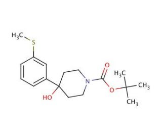 4-Hydroxy-4-(3-methylsulfanylphenyl)-piperidin-1-carboxylic Acid tBu Ester - chemical structure image