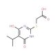 (4-Hydroxy-5-isopropyl-6-oxo-1,6-dihydro-pyrimidin-2-ylsulfanyl)-acetic acid - chemical structure image