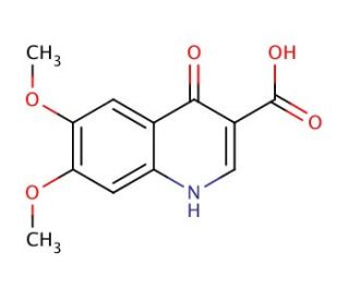 4-hydroxy-6,7-dimethoxyquinoline-3-carboxylic acid (CAS 26893-22-1) - chemical structure image