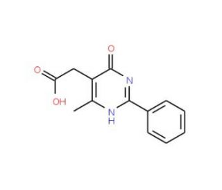 (4-Hydroxy-6-methyl-2-phenyl-pyrimidin-5-yl)-acetic acid - chemical structure image