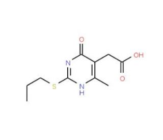(4-Hydroxy-6-methyl-2-propylsulfanyl-pyrimidin-5-yl)-acetic acid - chemical structure image
