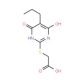 (4-Hydroxy-6-oxo-5-propyl-1,6-dihydro-pyrimidin-2-ylsulfanyl)-acetic acid - chemical structure image