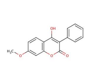 4-Hydroxy-7-methoxy-3-phenylcoumarin (CAS 2555-24-0) - chemical structure image