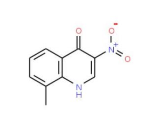 4-hydroxy-8-methyl-3-nitroquinoline (CAS 866472-97-1) - chemical structure image