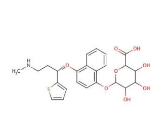4-Hydroxy Duloxetine &beta;-D-Glucuronide Sodium Salt (CAS 741693-83-4) - chemical structure image