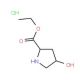 4-Hydroxy-pyrrolidine-2-carboxylic acid ethyl ester hydrochloride (CAS 1079350-28-9) - chemical structure image