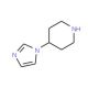 4-Imidazol-1-yl-piperidine 的分子结构, CAS编号: 147081-85-4 4-Imidazol-1-yl-piperidine (CAS 147081-85-4) - chemical structure image