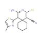 4-imino-2-mercapto-5-(4-methyl-1,3-thiazol-2-yl)-3-azaspiro[5.5]undec-1-ene-1-carbonitrile - chemical structure image
