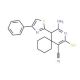 4-imino-2-mercapto-5-(4-phenyl-1,3-thiazol-2-yl)-3-azaspiro[5.5]undec-1-ene-1-carbonitrile - chemical structure image