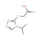 [(4-isopropyl-4H-1,2,4-triazol-3-yl)thio]acetic acid - chemical structure image