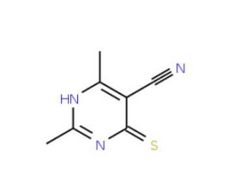 4-mercapto-2,6-dimethylpyrimidine-5-carbonitrile (CAS 13996-06-0) - chemical structure image