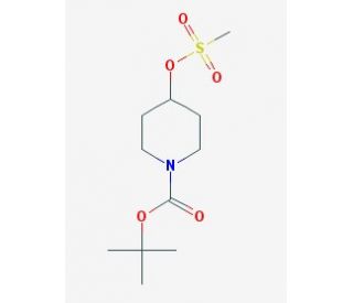 4-Methanesulfonyloxy-piperidine-1-carboxylic acid tert-butyl ester (CAS 141699-59-4) - chemical structure image