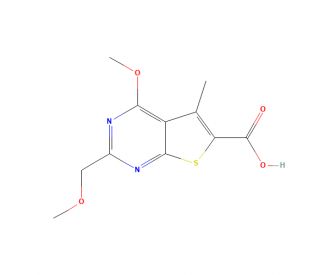 4-methoxy-2-(methoxymethyl)-5-methylthieno[2,3-d]pyrimidine-6-carboxylic acid - chemical structure image