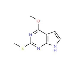 4-Methoxy-2-methylsulfanyl-7H-pyrrolo(2,3-d)pyrimidine (CAS 29877-76-7) - chemical structure image