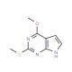 4-Methoxy-2-methylsulfanyl-7H-pyrrolo(2,3-d)pyrimidine (CAS 29877-76-7) - chemical structure image
