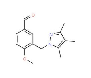 4-Methoxy-3-[(3,4,5-trimethyl-1H-pyrazol-1-yl)-methyl]benzaldehyde - chemical structure image