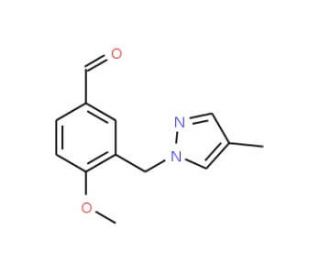 4-Methoxy-3-[(4-methyl-1H-pyrazol-1-yl)methyl]-benzaldehyde - chemical structure image