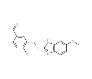 4-Methoxy-3-{[(5-methoxy-1H-benzimidazol-2-yl)-thio]methyl}benzaldehyde - chemical structure image