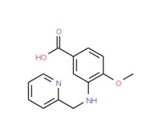 4-Methoxy-3-[(pyridin-2-ylmethyl)-amino]-benzoic acid - chemical structure image