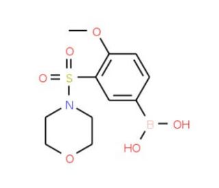 4-Methoxy-3-(morpholin-4-ylsulphonyl)benzeneboronic acid (CAS 871333-02-7) - chemical structure image
