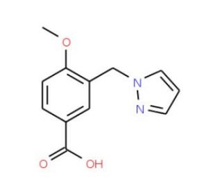 4-Methoxy-3-pyrazol-1-ylmethyl-benzoic acid - chemical structure image